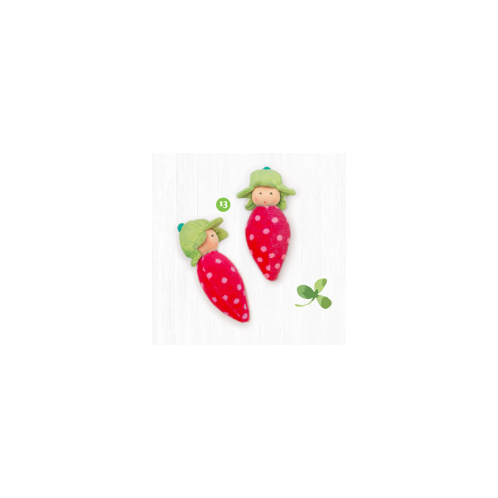 Nanchen Natur, Erdbeere, Frottee, ca. 15 cm