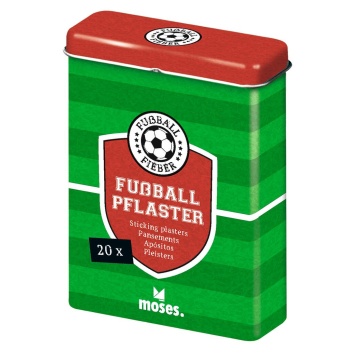 Moses, Fussball, 20 Pflaster mit Muster in der Metall Box