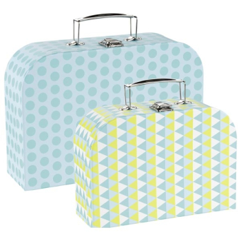 Goki, Koffer mit blauem Muster