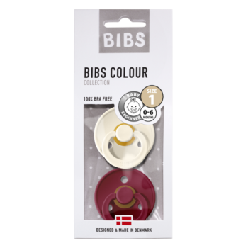 Bibs, Schnuller, 2er Pack Colour, Ivory/Ruby 6-18 Monate