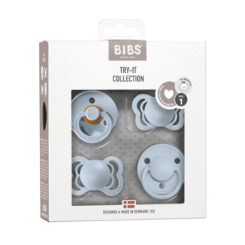 Bibs, Schnuller, 4er Pack Try-it Collection, baby blue