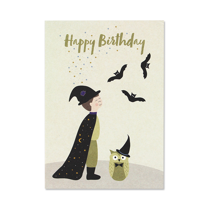 ava&yves, Postkarte *Happy Birthday* mit Magier