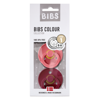 Bibs, Schnuller, 2er Pack Colour, coral/ruby