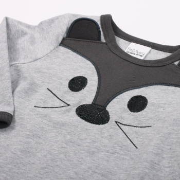 Freds World, Baby Shirt, Hello Mouse, pale grey